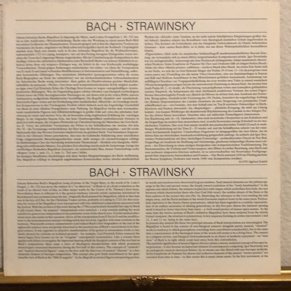 Bach, Strawinsky Performed by Berliner Philharmoniker Vinyl Lp - Picture 3 of 6
